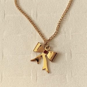 14k Gold Bow Necklace